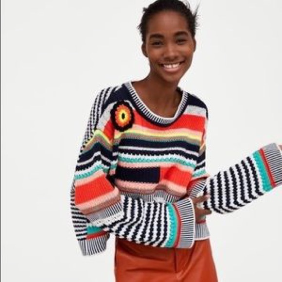 Zara Crochet Crop Top Sweater - Picture 4 of 6